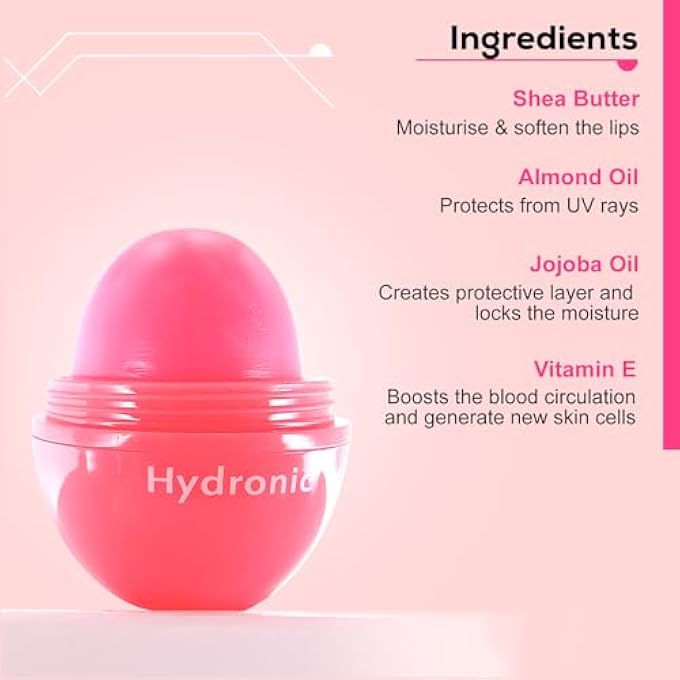 HYDRONIC LIP BALM|INTENSE HYDRATION & NOURISHMENT|SOOTHING & PROTECTIVE FORMULA FOR SOFT, SMOOTH LIPS, PINK, 1 - Image 4